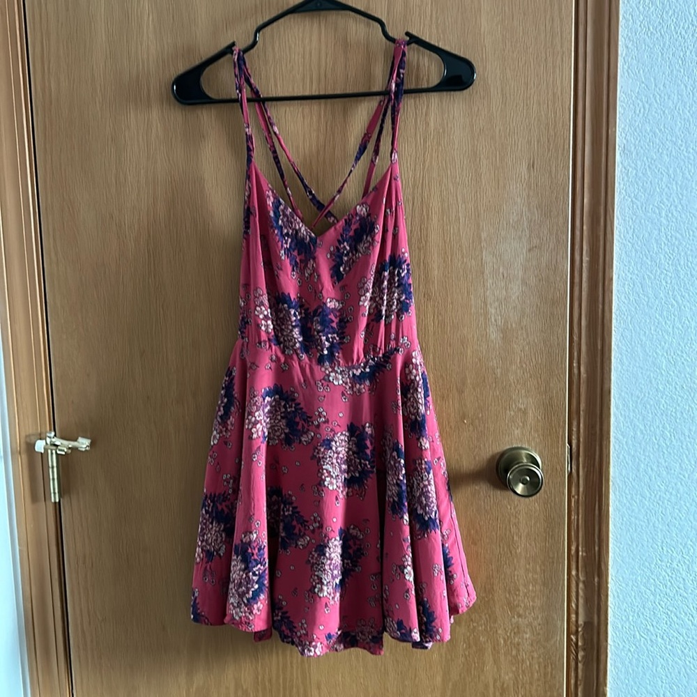 Pink and purple floral dress